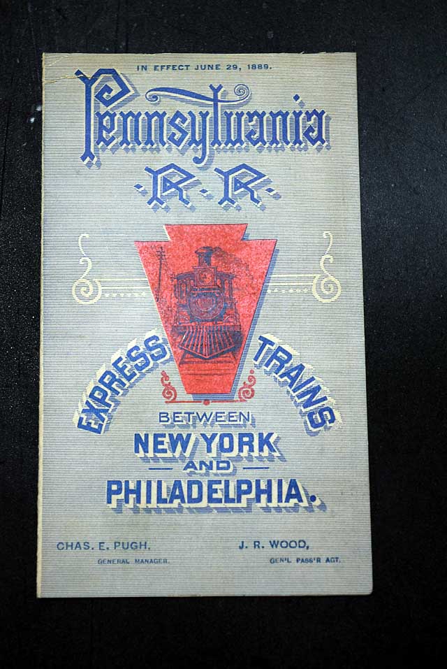 1889 Pennsylvania Railroad schedule pocket booklet...