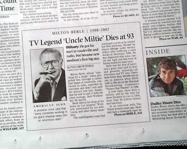 Image result for milton berle died