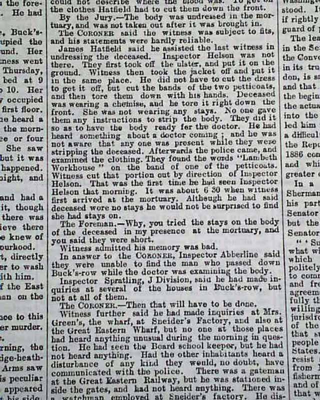 Investigating the first of the Jack the Ripper murders ...