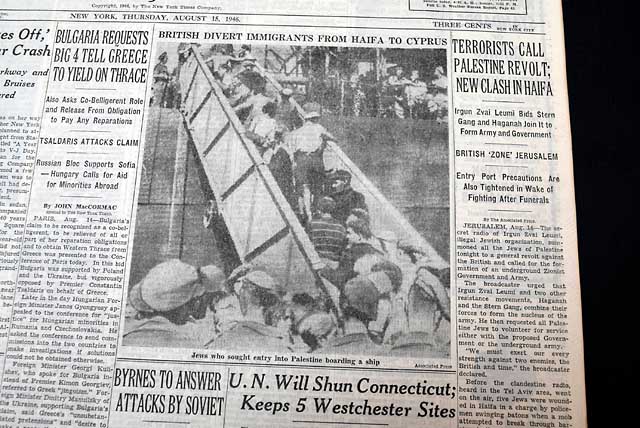 Jewish holocaust survivors taken to Cyprus...