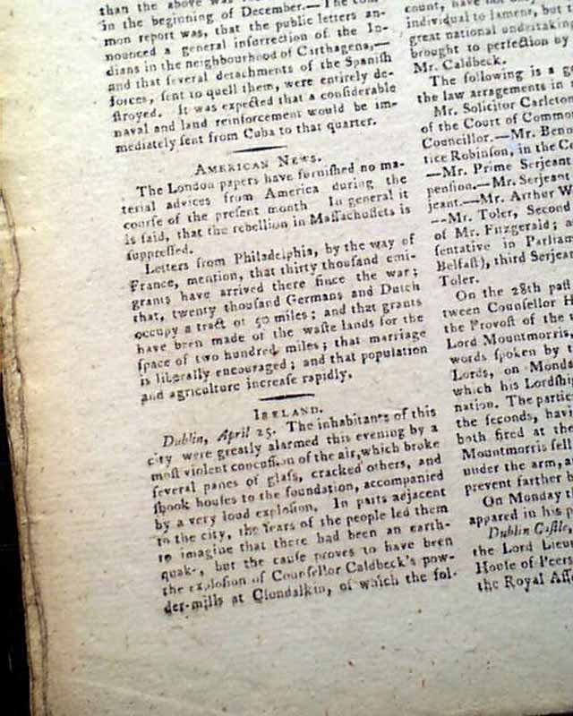 The Immigrant Issue In America In 1787... - RareNewspapers.com