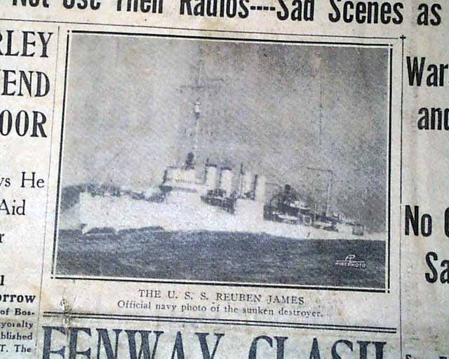 Sinking Of The Uss Reuben James Rarenewspapers Com