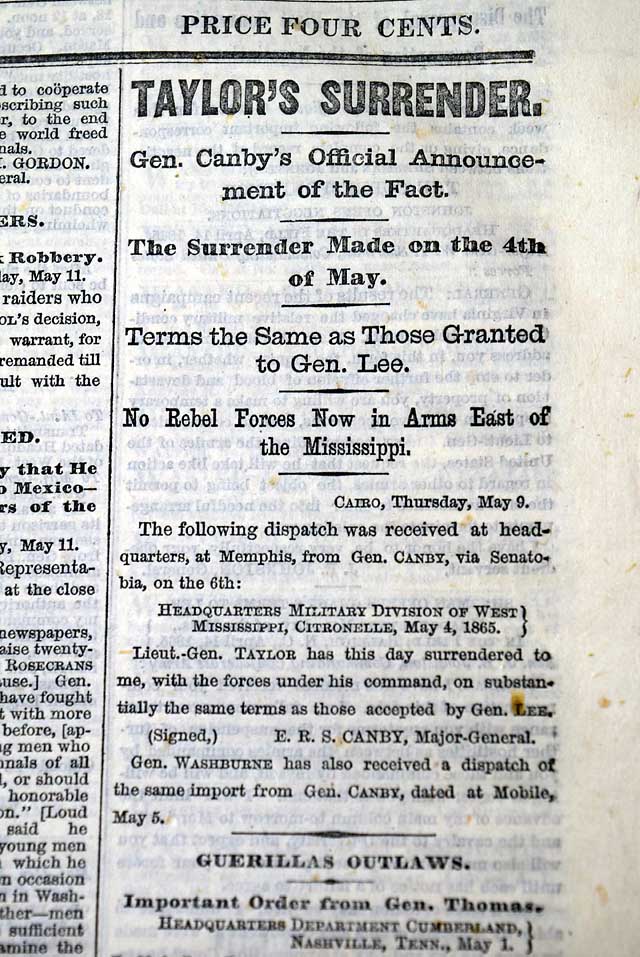 Closing moments of the Civil War...