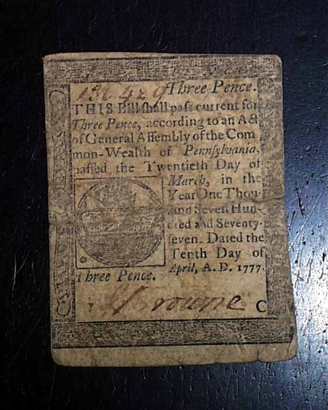 Colonial currency from Pennsylvania... - RareNewspapers.com