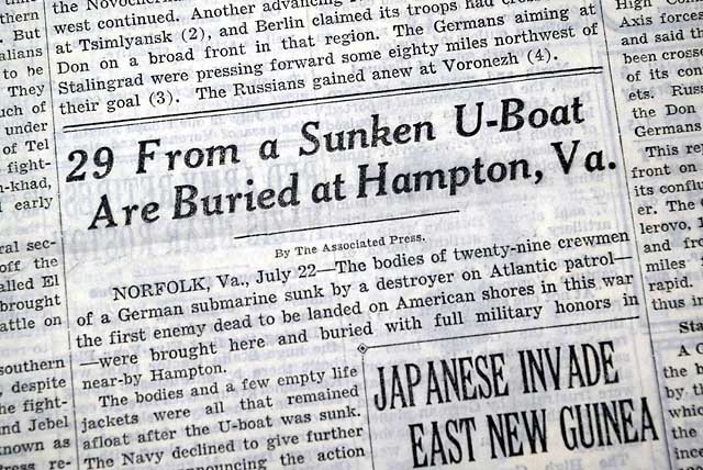 1942 German U-boat crewman buried in America...