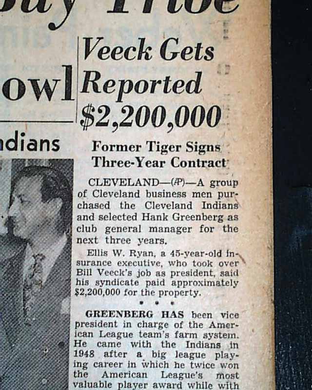 Cleveland Indians Bill Veeck Autographed White Jersey Team Owner PSA/DNA  #X04495 - Mill Creek Sports