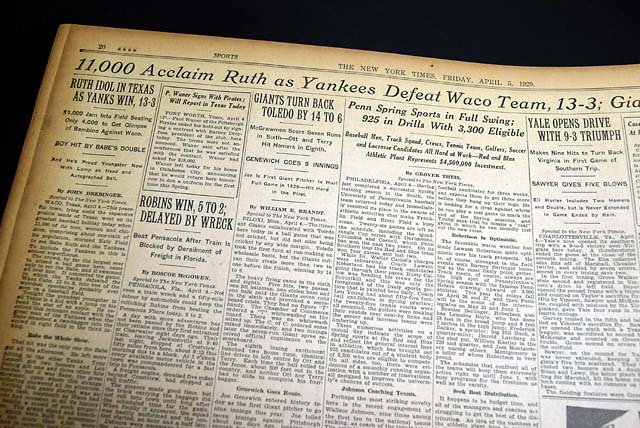 Babe Ruth & Wasco, Texas... Karl Benz death...