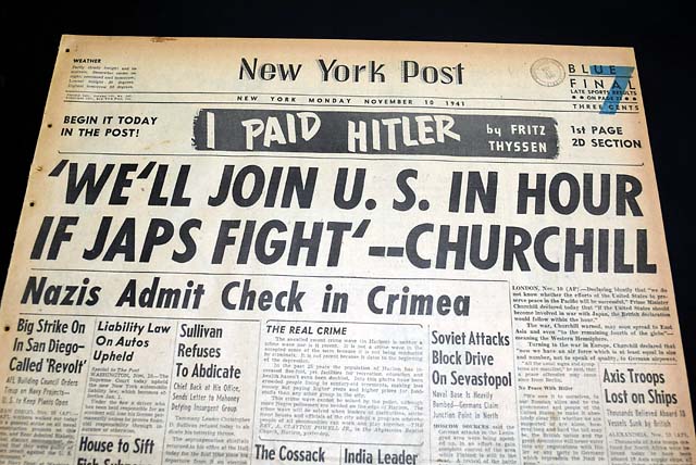 NEW YORK POST, Nov. 10, 1941&nbsp;* Winston Churchill's Mansion...