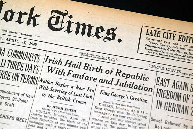 Republic of Ireland is created...