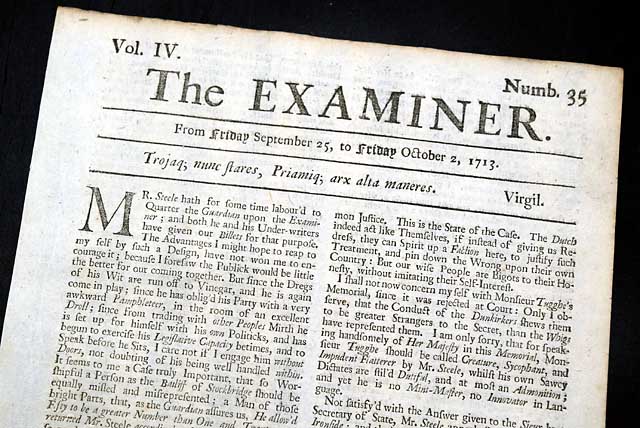 Newspaper edited by the famed Jonathan Swift...