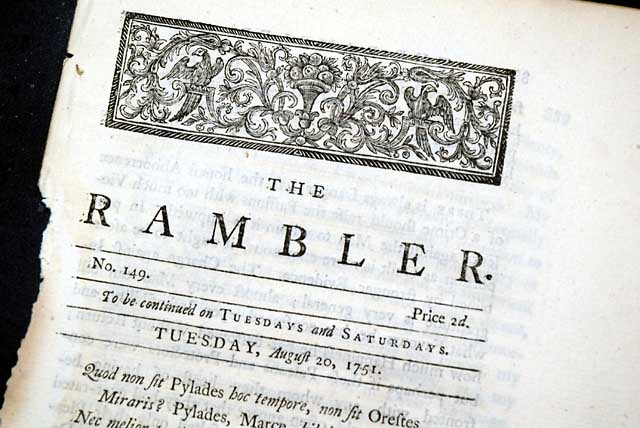 Uncommon 18th century newspaper by Samuel Johnson...