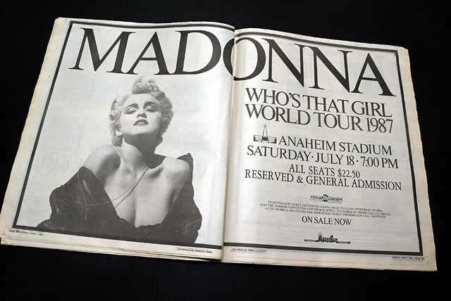1987 "Madonna" concert advertismeent... "Predator" premiere...