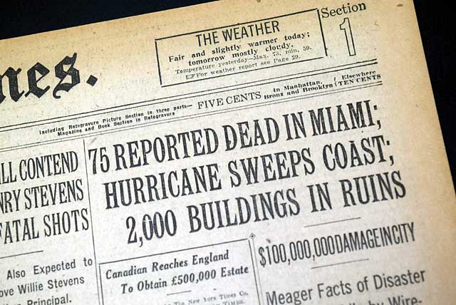 1926 Great Miami, Florida hurricane...  