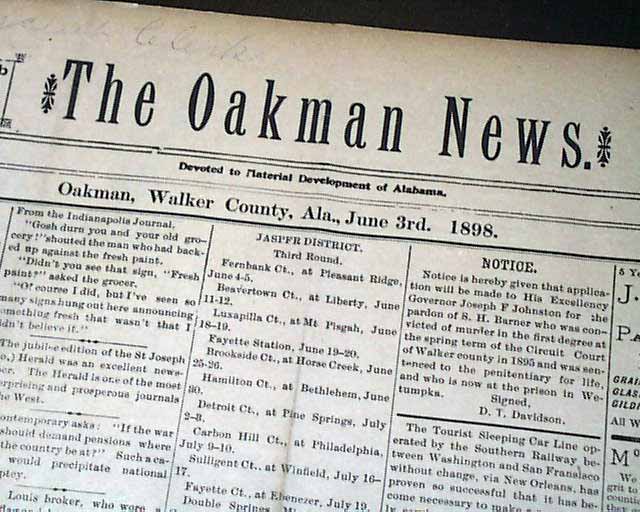 1898 Oakman, Alabama...