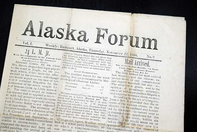 Small newspaper from an Alaska mining town...