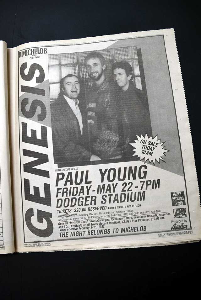 1987 English rock band ""Genesis" concert ad...