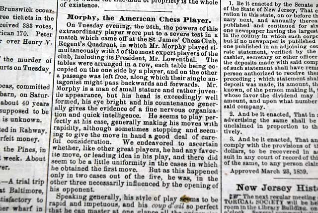 1859 Paul Morphy chess games...