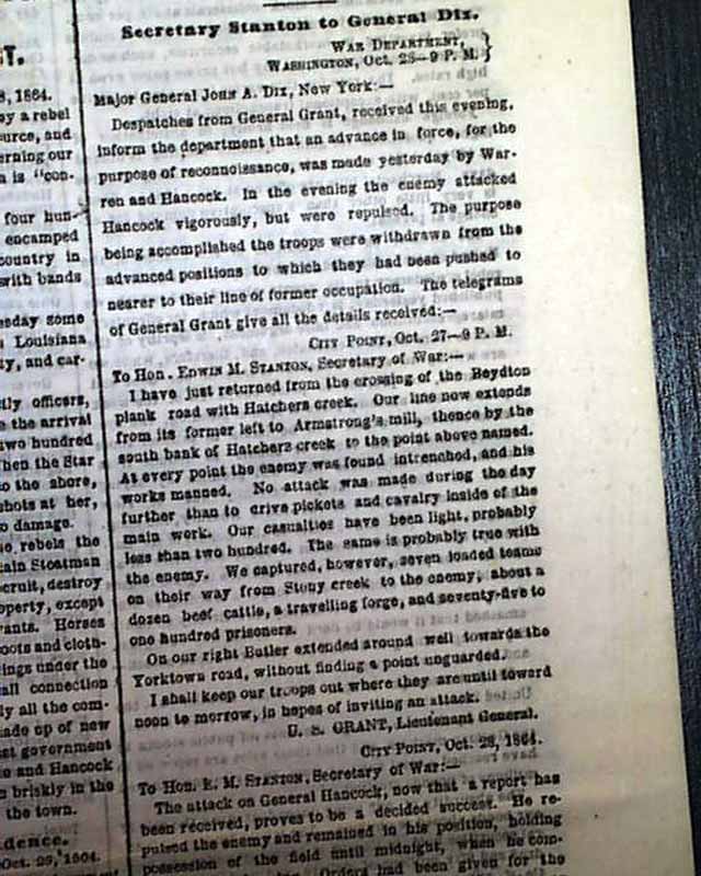 Battle of Boydton Plank Road... Civil War...