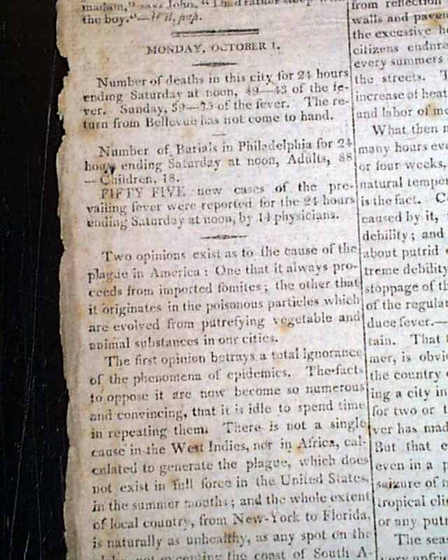 The Yellow Fever epidemic...