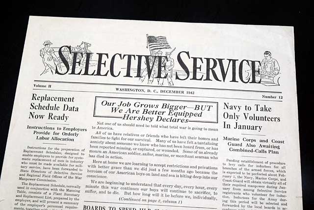 Focused on the selective service department of the military...