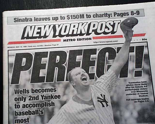 1998 Yankees Diary, May 17: David Wells' perfect game - Pinstripe Alley