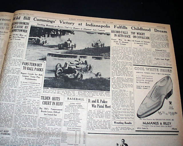 Bill Cummings wins 1934 Indianapolis 500...  