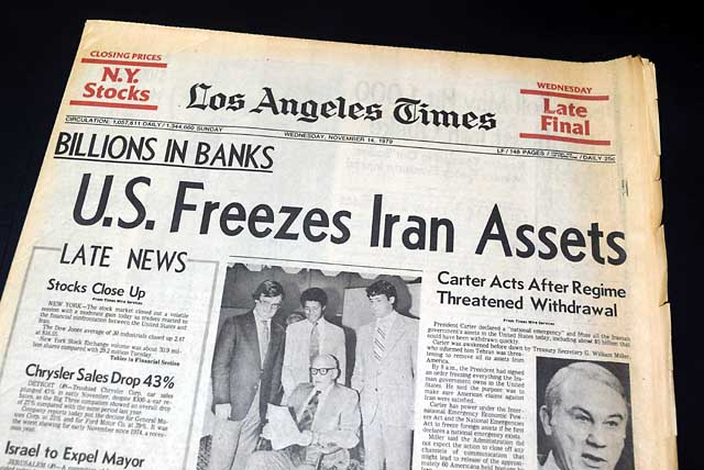 U.S. freezes Iran's assets in 1979...