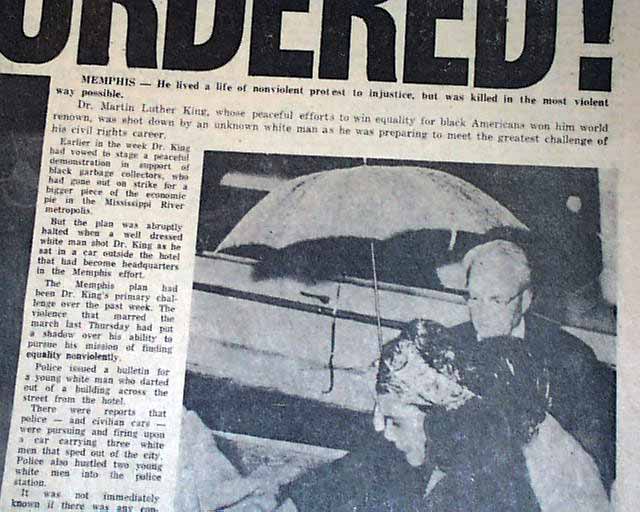 Death of Martin Luther King in an African-American newspaper