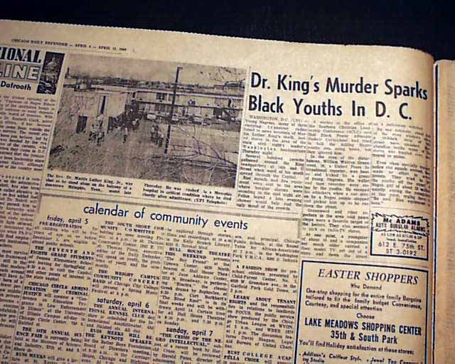 Death of Martin Luther King in an African-American newspaper