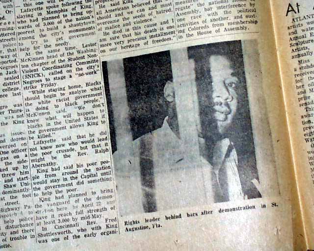 Death of Martin Luther King in an African-American newspaper