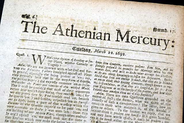 Very first of the advice column newspapers...