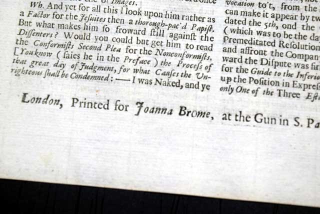 From the 1600's by a woman publisher... Joanna Brome...