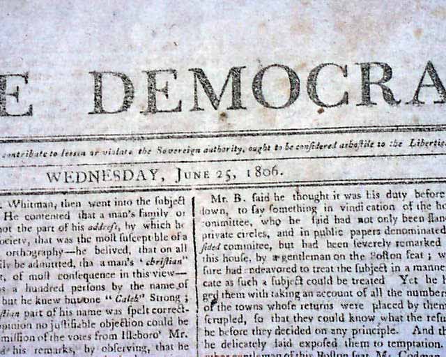 Uncommon Title From Boston In 1806.... -