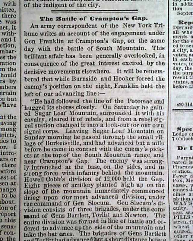 1862 Springfield MA Newspaper....
