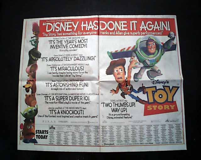 Review & premiere of Toy Story, in a Los Angeles newspaper 