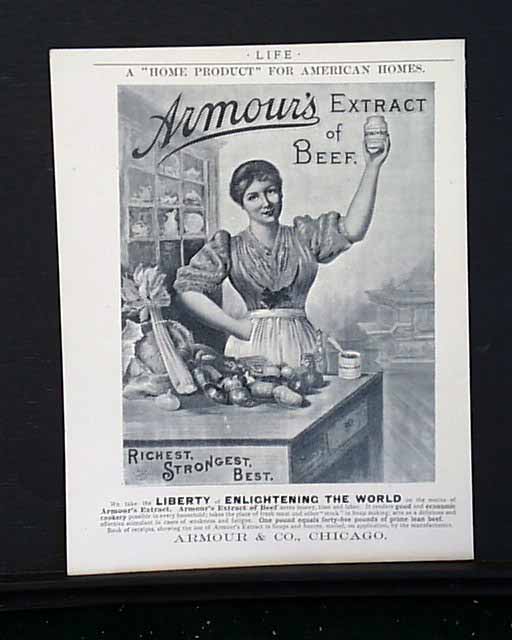 Antique Use Armour's Extract Of Beef Embossed Glass Measuring Cup  Advertising