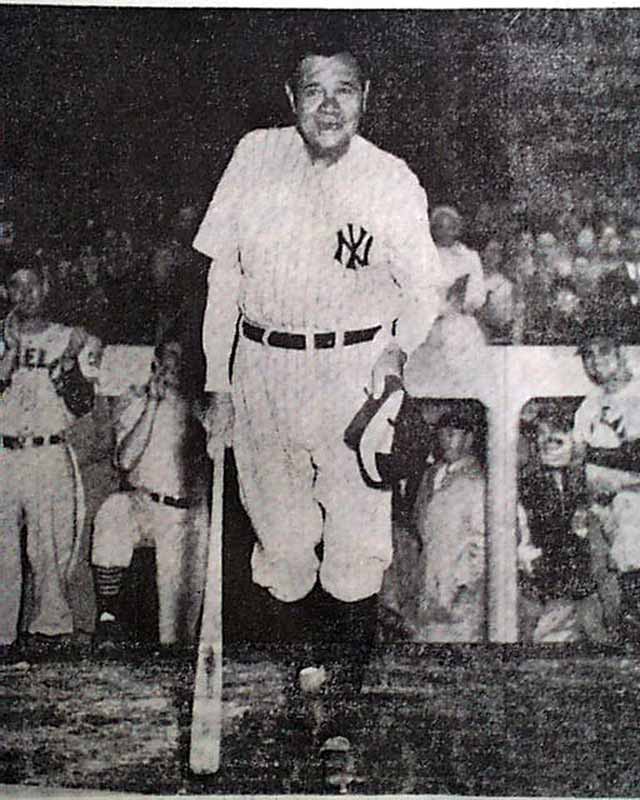 Baseball by BSmile on X: 75 Years Ago Today: Babe Ruth and the 1923 World  Champion New York #Yankees pose in uniform to celebrate the 25th  Anniversary of Yankee Stadium! (June 13