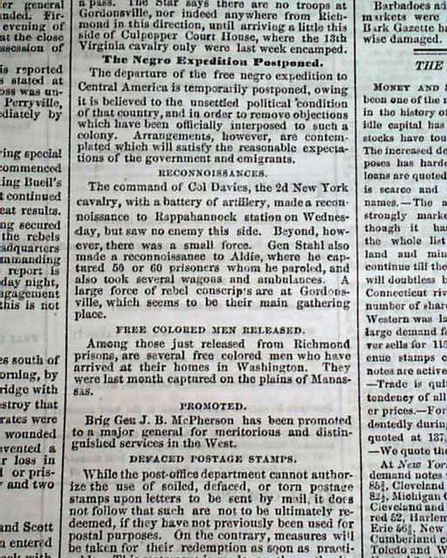 1862 Springfield MA Newspaper....