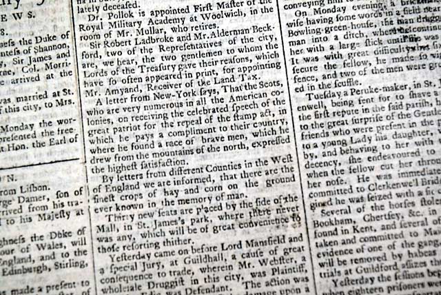 The Scots concerning the Stamp Act repeal...