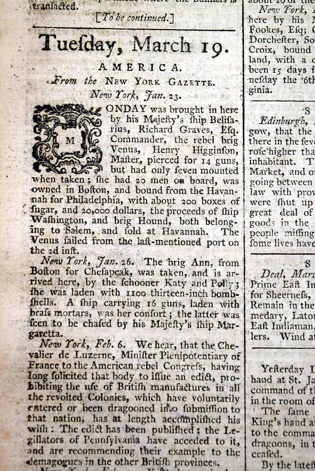 Congratulations regarding the Battle of Eutaw Springs...   Battle near Bergen, New Jersey...