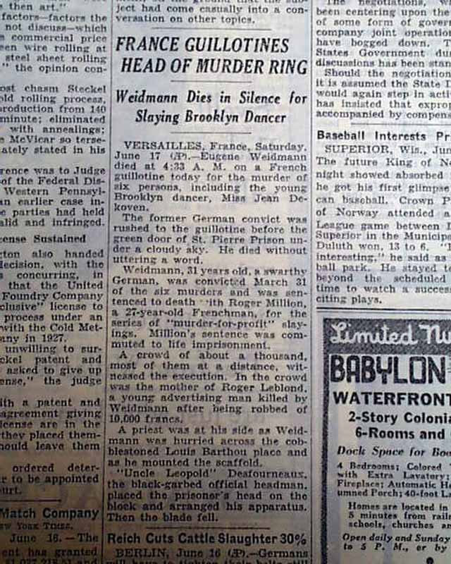 Eugen Weidmann Execution RareNewspapers