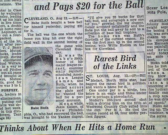 National Baseball Hall of Fame and Museum ⚾ on X: #OTD in 1929, Babe Ruth  hits his 500th career home run. The @Yankees slugger has almost twice as  many home runs as