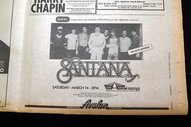 1981 "Santana" concert advertisement...