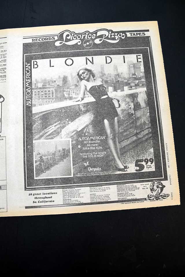 1980 Blondie's "Autoamerican" album advertisement...