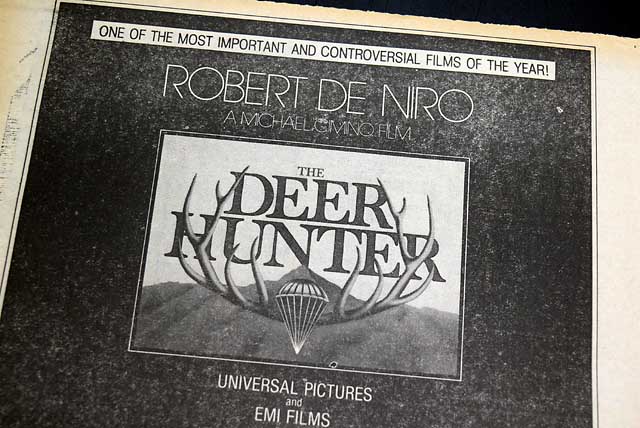 1978 opening day premiere of "The Deer Hunter" film advertisement...