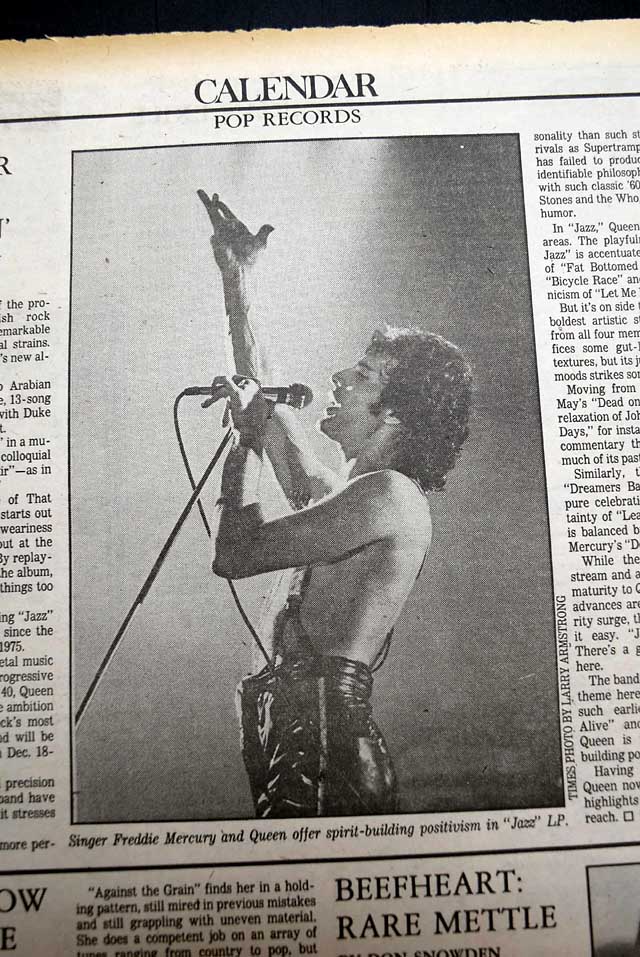 1978 "Queen" w/ Freddie Mercury L.A. editorial...