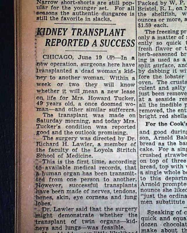 first kidney transplant