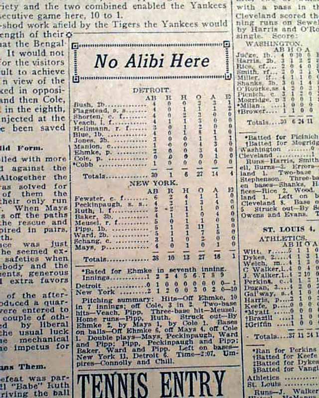 Babe Ruth sets all-time home run record in 1921... - RareNewspapers.com
