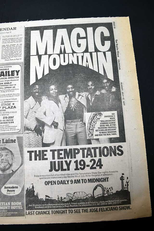 1977 "The Temptations" live concert advertisement...