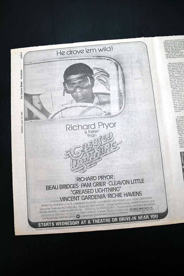 1977 opening day "Greased Lighning" film advertisement...